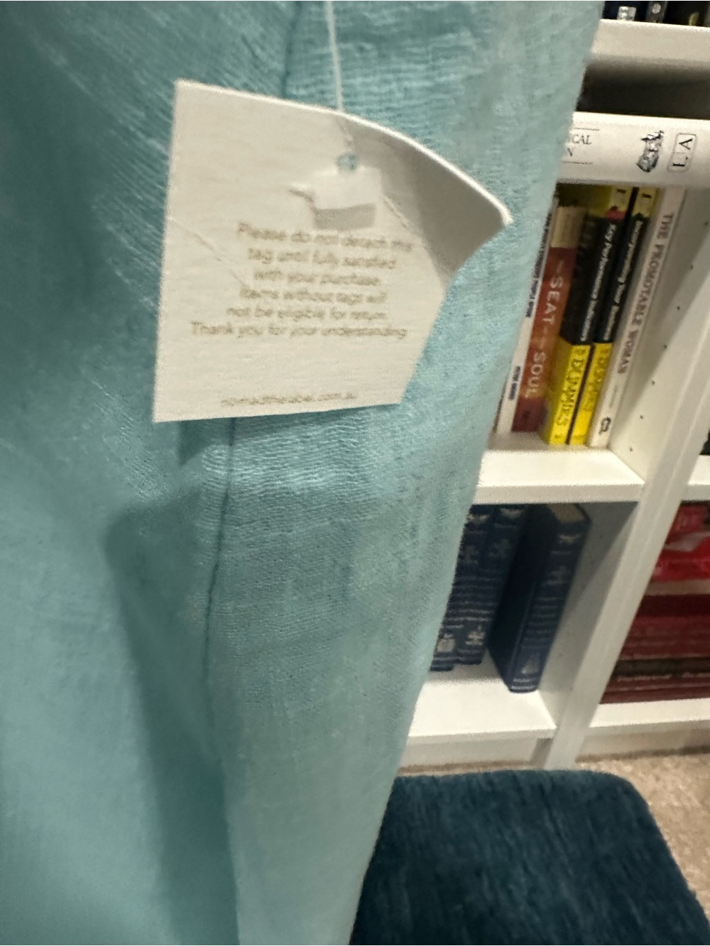 Nomad Light Blue Open-Front Linen Cardigan -NWT -Size 18 - Picture 3 of 6